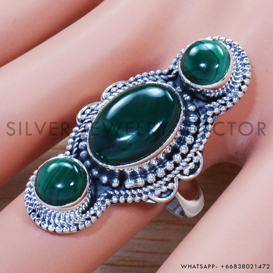 Malachite 925 Sterling Silver Ring (SJWR-1285) Malachite 925 Sterling Silver Ring (SJWR-1285)
