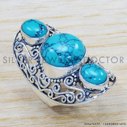 Turquoise 925 Sterling Silver Ring (SJWR-1286) Turquoise 925 Sterling Silver Ring (SJWR-1286)