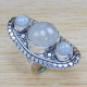 Authentic 925 Sterling Silver Rainbow Moonstone Jewelry Ring SJWR-1294