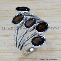 Smoky Quartz 925 Sterling Silver Ring (SJWR-1297) Smoky Quartz 925 Sterling Silver Ring (SJWR-1297)