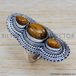 Tiger Eye 925 Sterling Silver Ring (SJWR-1320) Tiger Eye 925 Sterling Silver Ring (SJWR-1320)