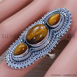 Tiger Eye 925 Sterling Silver Ring (SJWR-1320)