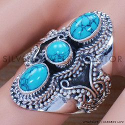 Turquoise 925 Sterling Silver Ring (SJWR-1323)