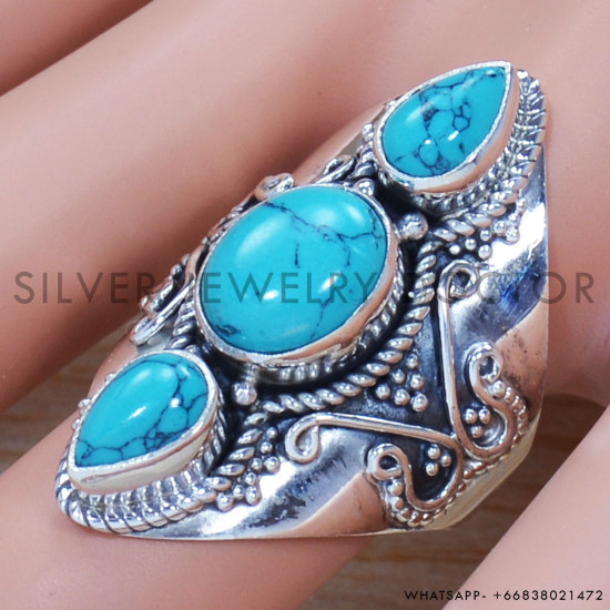 Turquoise 925 Sterling Silver Ring (SJWR-1324) Turquoise 925 Sterling Silver Ring (SJWR-1324)