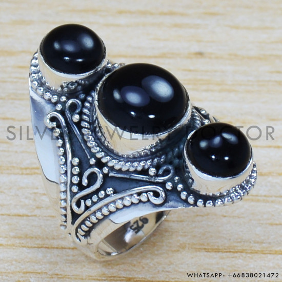 Black Onyx 925 Sterling Silver Ring (SJWR-1325) Black Onyx 925 Sterling Silver Ring (SJWR-1325)