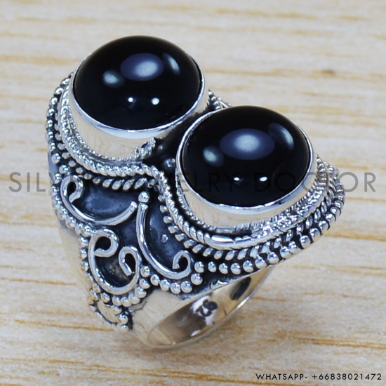 Black Onyx 925 Sterling Silver Ring (SJWR-1327) Black Onyx 925 Sterling Silver Ring (SJWR-1327)