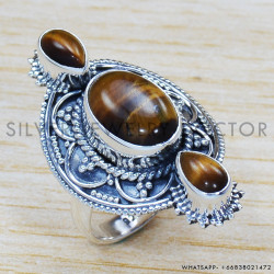 Tiger Eye 925 Sterling Silver Ring (SJWR-1328) Tiger Eye 925 Sterling Silver Ring (SJWR-1328)