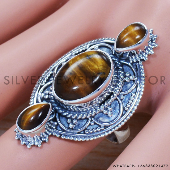 Tiger Eye 925 Sterling Silver Ring (SJWR-1328) Tiger Eye 925 Sterling Silver Ring (SJWR-1328)