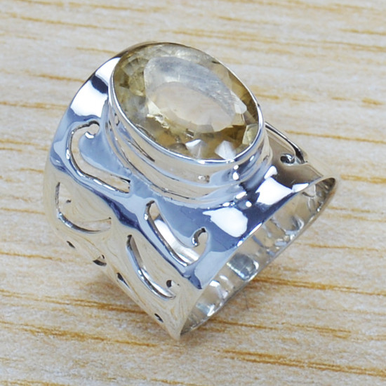 Citrine Gemstone 925 Sterling Silver Unique Jewelry Fancy Ring SJWR-1337