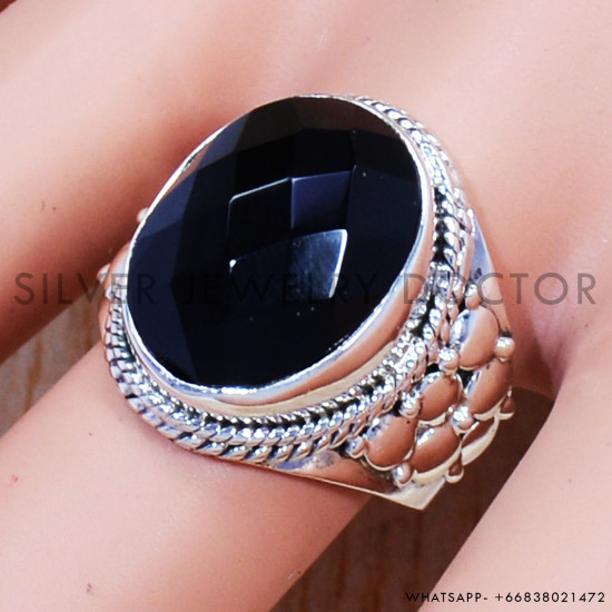Black Onyx 925 Sterling Silver Ring (SJWR-1340) Black Onyx 925 Sterling Silver Ring (SJWR-1340)