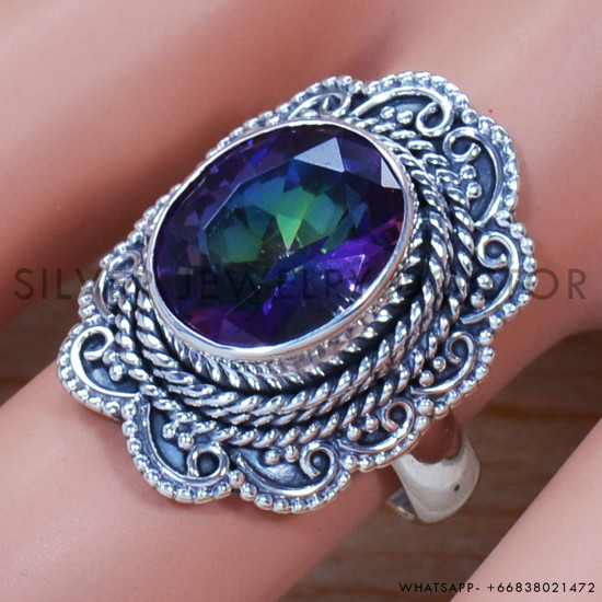 Mystic Topaz 925 Sterling Silver Ring (SJWR-1343) Mystic Topaz 925 Sterling Silver Ring (SJWR-1343)