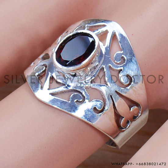 Nice Garnet Gemstone Unique Jewelry 925 Sterling Silver Ring SJWR-1344
