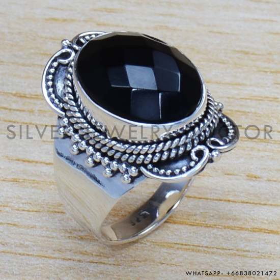 Black Onyx 925 Sterling Silver Ring (SJWR-1347) Black Onyx 925 Sterling Silver Ring (SJWR-1347)