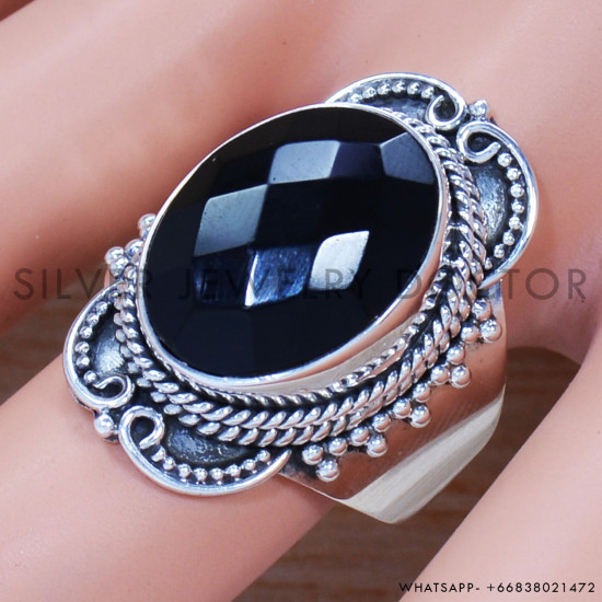 Black Onyx 925 Sterling Silver Ring (SJWR-1347) Black Onyx 925 Sterling Silver Ring (SJWR-1347)