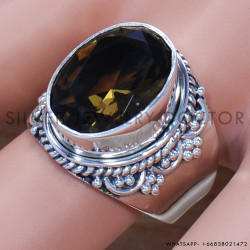 Smoky Quartz 925 Sterling Silver Ring (SJWR-1348)