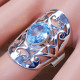 925 Real Sterling Silver Jewelry Blue Topaz Gemstone Finger Ring SJWR-1350