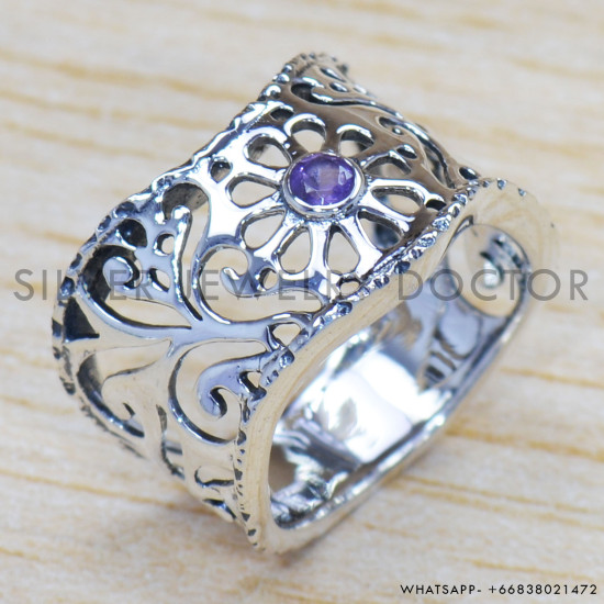 Amethyst 925 Sterling Silver Ring (SJWR-1351) Amethyst 925 Sterling Silver Ring (SJWR-1351)