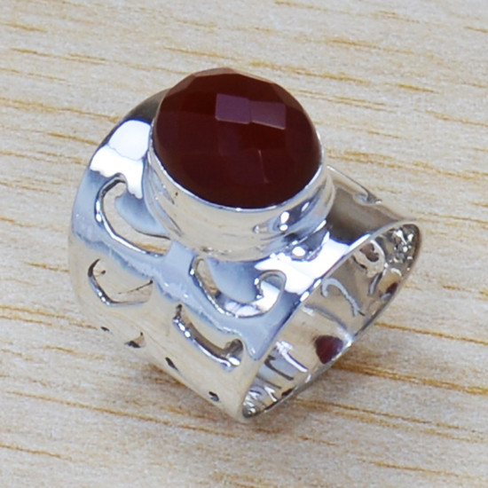 Carnelian Gemstone 925 Sterling Silver Handmade Jewelry Ring SJWR-1352