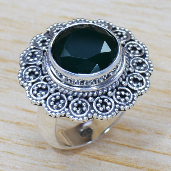 Beautiful 925 Sterling Silver Green Onyx Gemstone Jewelry Ring SJWR-1359