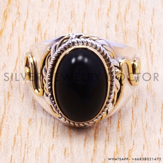 Black Onyx 925 Sterling Silver Ring (SJWR-136) Black Onyx 925 Sterling Silver Ring (SJWR-136)