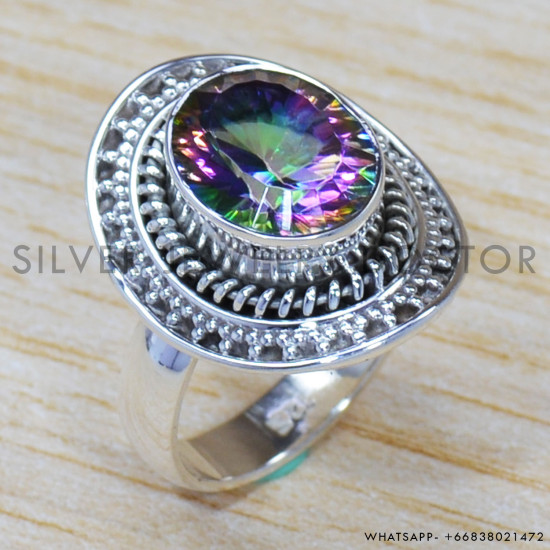 Mystic Topaz 925 Sterling Silver Ring (SJWR-1362) Mystic Topaz 925 Sterling Silver Ring (SJWR-1362)