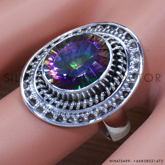 Mystic Topaz 925 Sterling Silver Ring (SJWR-1362) Mystic Topaz 925 Sterling Silver Ring (SJWR-1362)