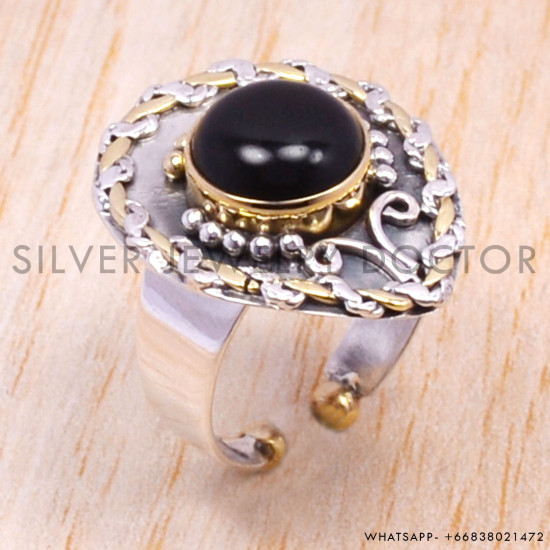 Black Onyx 925 Sterling Silver Ring (SJWR-137) Black Onyx 925 Sterling Silver Ring (SJWR-137)
