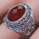 Carnelian Gemstone 925 Sterling Silver Light Weight Jewelry Ring SJWR-1371