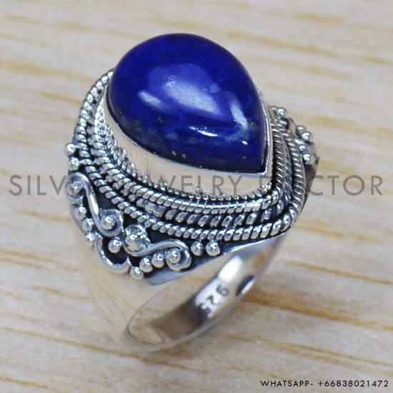 Lapis Lazuli 925 Sterling Silver Ring (SJWR-1372) Lapis Lazuli 925 Sterling Silver Ring (SJWR-1372)