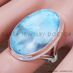Larimar 925 Sterling Silver Ring (SJWR-1373)
