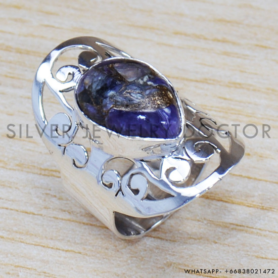 Copper Turquoise 925 Sterling Silver Ring (SJWR-1376) Copper Turquoise 925 Sterling Silver Ring (SJWR-1376)