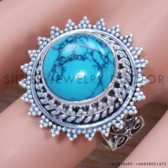 Turquoise 925 Sterling Silver Ring (SJWR-1378) Turquoise 925 Sterling Silver Ring (SJWR-1378)