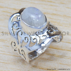 Rainbow Moonstone 925 Sterling Silver Ring (SJWR-1379) Rainbow Moonstone 925 Sterling Silver Ring (SJWR-1379)