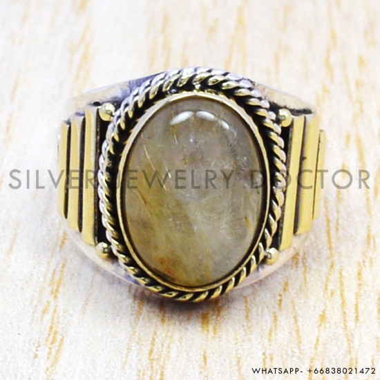 Golden Rutile 925 Sterling Silver Ring (SJWR-138) Golden Rutile 925 Sterling Silver Ring (SJWR-138)