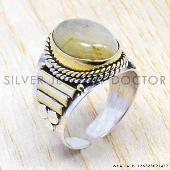 Golden Rutile 925 Sterling Silver Ring (SJWR-138) Golden Rutile 925 Sterling Silver Ring (SJWR-138)