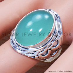 Prehnite 925 Sterling Silver Ring (SJWR-1381)