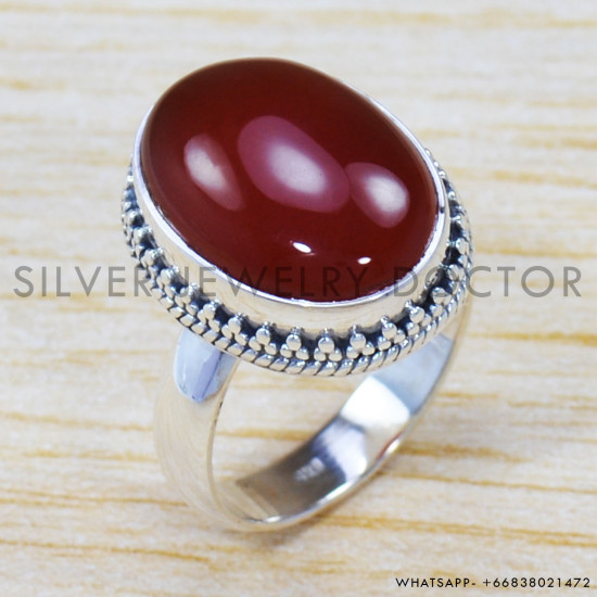 Carnelian 925 Sterling Silver Ring (SJWR-1387) Carnelian 925 Sterling Silver Ring (SJWR-1387)