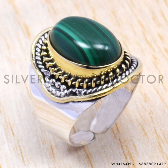 Malachite 925 Sterling Silver Ring (SJWR-139)