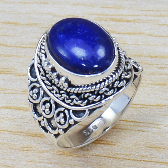 Latest Fashion 925 Sterling Silver Jewelry Lapis Lazuli Gemstone Ring SJWR-1394