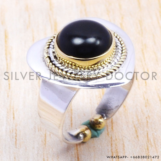 Black Onyx 925 Sterling Silver Ring (SJWR-140) Black Onyx 925 Sterling Silver Ring (SJWR-140)