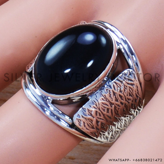 Black Onyx 925 Sterling Silver Ring (SJWR-1403) Black Onyx 925 Sterling Silver Ring (SJWR-1403)