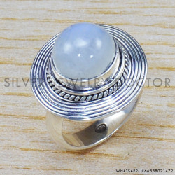 Rainbow Moonstone 925 Sterling Silver Ring (SJWR-1404)