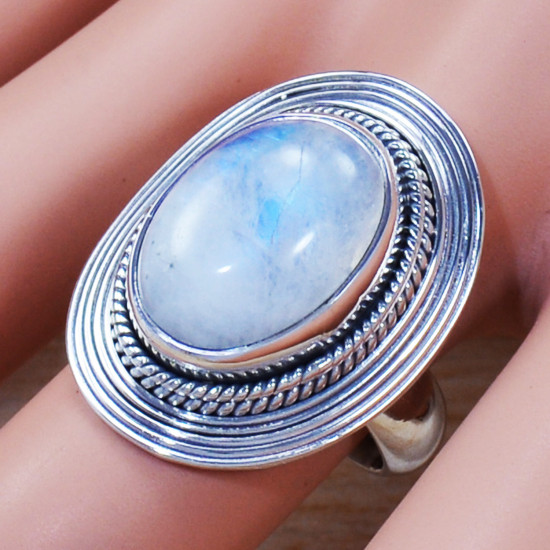 925 Sterling Silver Factory Direct Jewelry Rainbow Moonstone Ring SJWR-1405