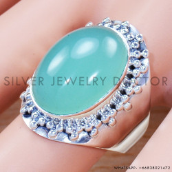 Chalcedony 925 Sterling Silver Ring (SJWR-1406)