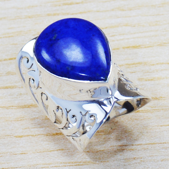 Authentic 925 Sterling Silver Lapis Lazuli Gemstone Jewelry Ring SJWR-1408