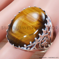 Tiger Eye 925 Sterling Silver Ring (SJWR-1409)