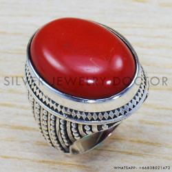 Coral 925 Sterling Silver Ring (SJWR-1411) Coral 925 Sterling Silver Ring (SJWR-1411)