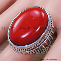 Coral 925 Sterling Silver Ring (SJWR-1411)