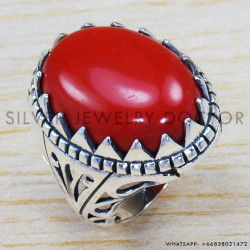 Coral 925 Sterling Silver Ring (SJWR-1412) Coral 925 Sterling Silver Ring (SJWR-1412)
