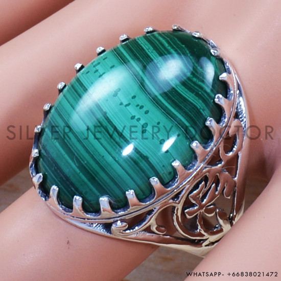 Malachite 925 Sterling Silver Ring (SJWR-1415) Malachite 925 Sterling Silver Ring (SJWR-1415)